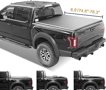 Amazon Com Longkees 6 5 74 6 76 3 Soft Tri Fold Truck Bed Tonneau Cover Fit 2009 2010 Dodge Ram 1500 2011 2018 Ram 1500 2500 3500 Automotive