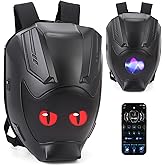 RKV86 Motorcycle Backpack for Men LED Backpack, DIY Programming GIFs, Hard Shell, 40-55L Large Capacity and Waterproof Laptop Backpack