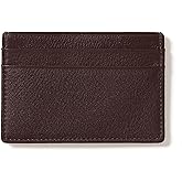 Leatherology Brown Men's Slim Credit Card Case Wallet - 4 credit card slots, center pocket for cash or receipts, slim silhouette design