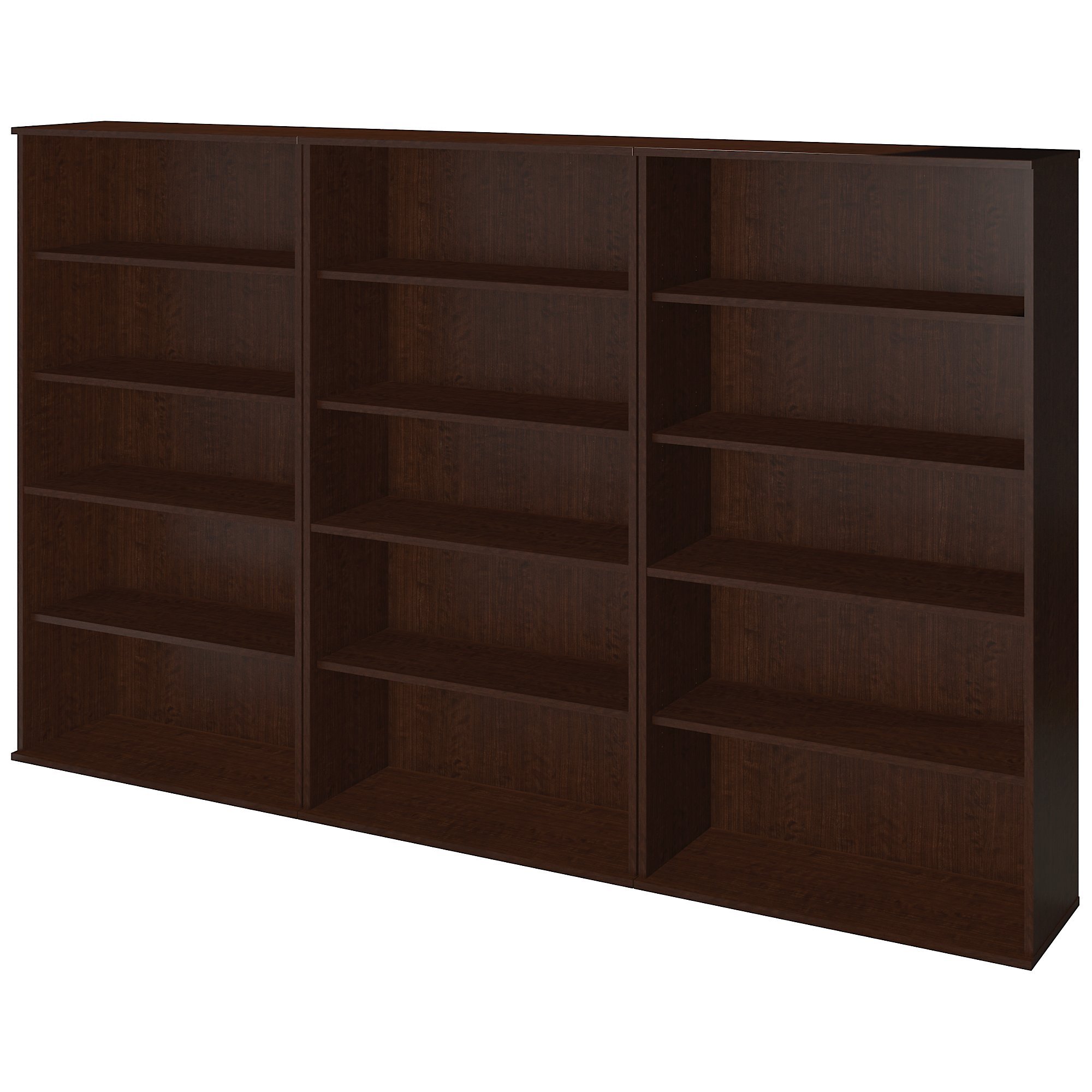 Bush Business Furniture 66H Bookcase Storage Wall in Mocha Cherry