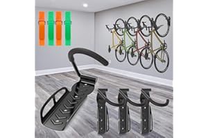 SMALLRT 4 Pack Plastic, Metal, Steel, Rubber Wall Mount Bike Rack, Durable, Lightweight, Holds 66 lbs
