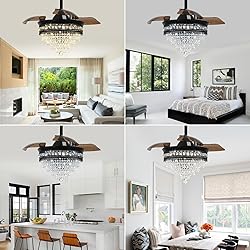 Luxury K9 Crystal Chandelier Fan | Smart Dimmable