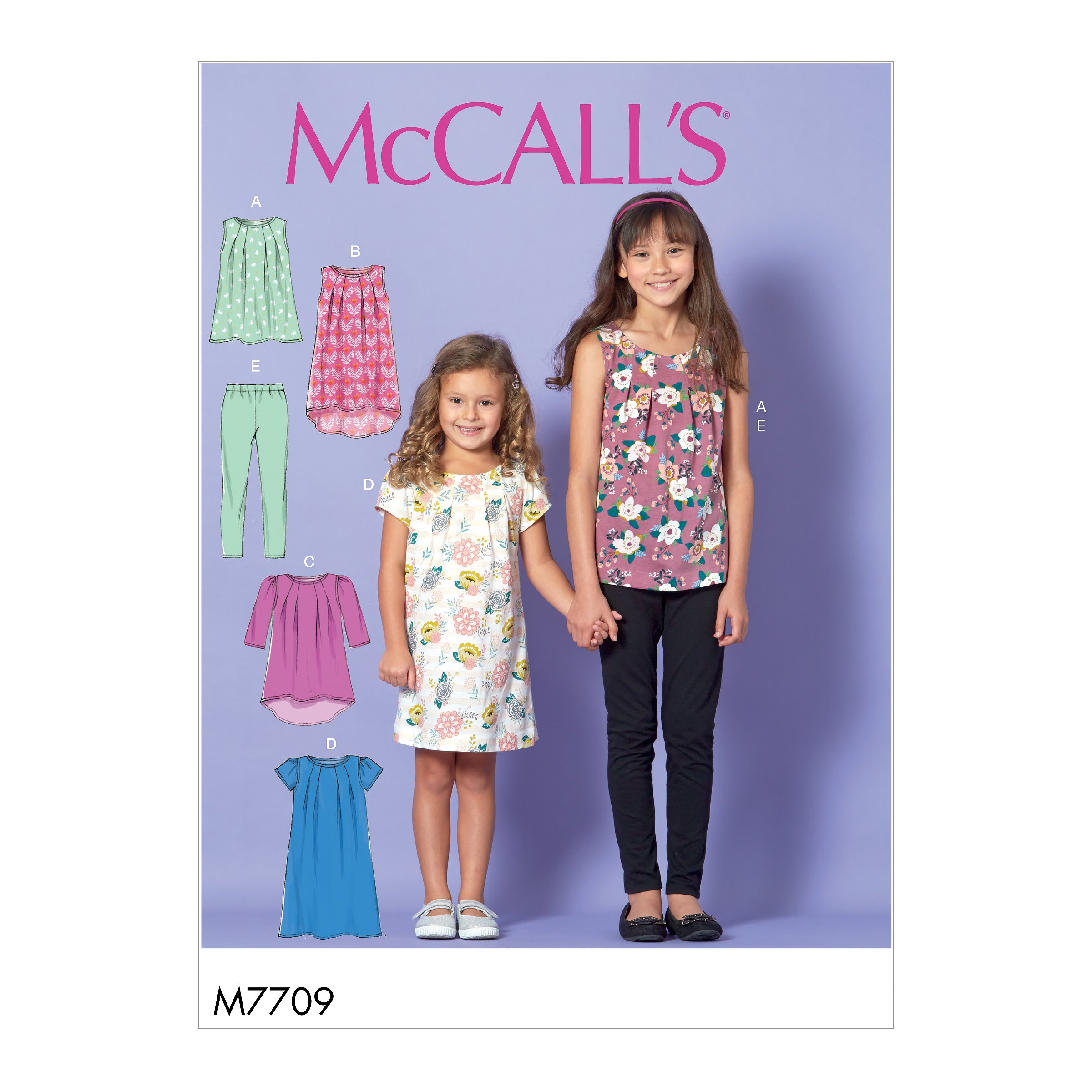 Mccall's Patterns 7709 CHJ,Child/Girls Tops,Dresses and Leggings,Sizes 7-14, Tissue, Multi-Colour, 17 x 0.5 x 0.07 cm