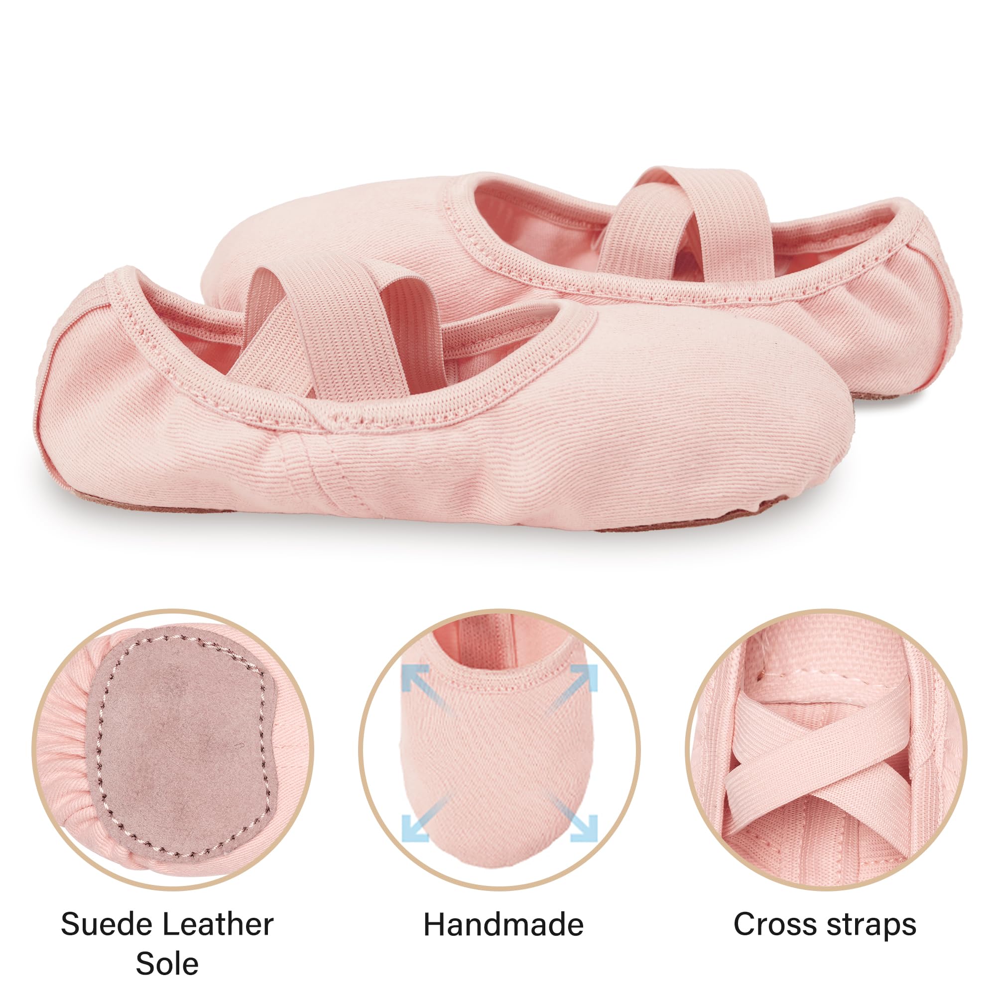 Stelle Ballet Shoes Toddler Slippers Highly Elastic Canvas Girls Ballerina Dance Shoes for Toddler/Little Kid/Big Kid/Women