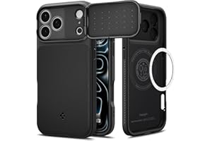Spigen for iPhone 17 Pro Case, Optik Armor MagFit [TPU Covered Camera Control] [Camera Cover/Kickstand] [Compatible with MagSafe] - Black