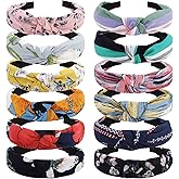 VELSCRUN 12 Pcs Womens Headband Knotted Headbands for Women Girls Wide Headbands Boho Bandeau Knot Turban Headband Hair Band Elastic Hair Accessories for Women