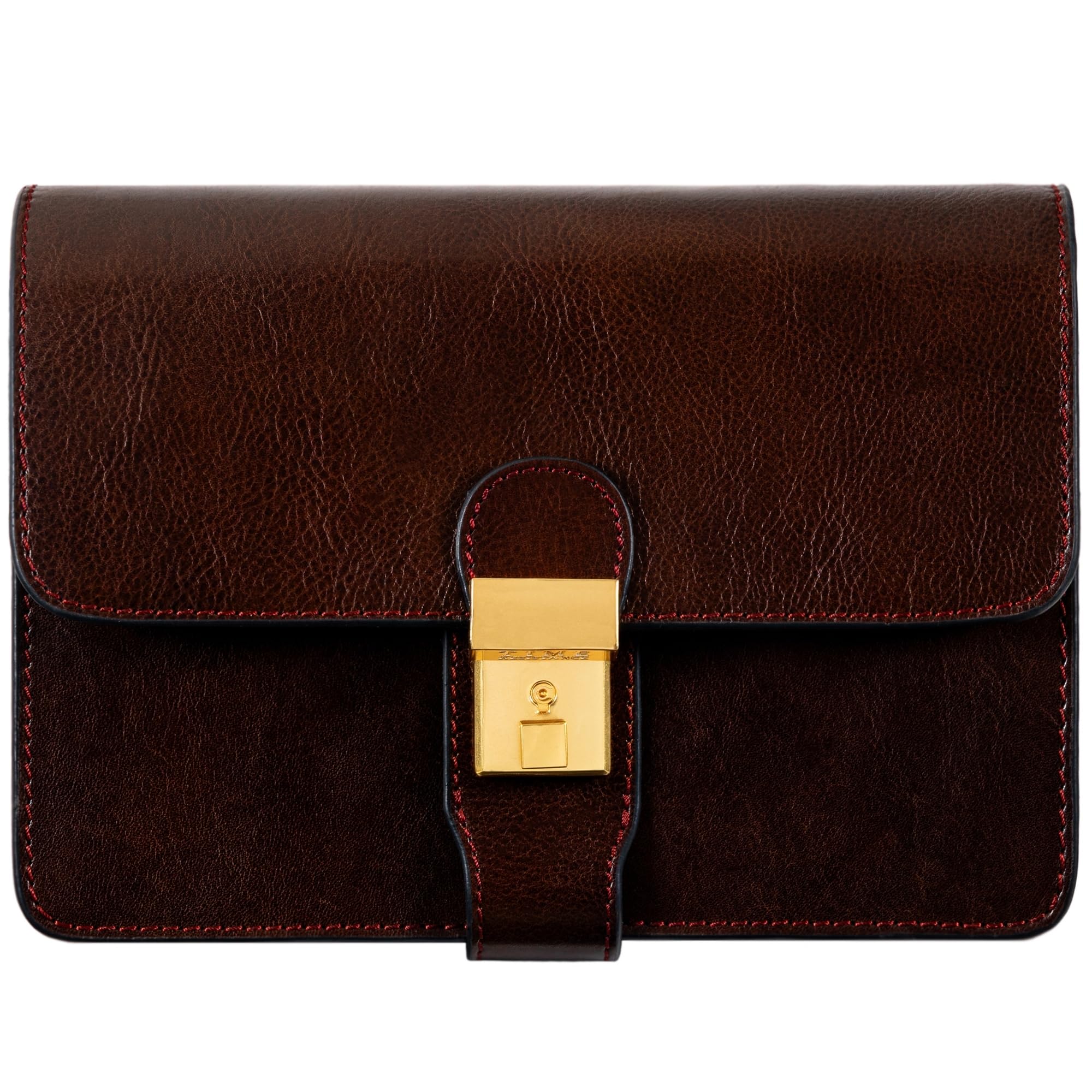 Time Resistance Leather Clutch - Men's Organizer Wrist Bag - Briefcase Handmade in Italy