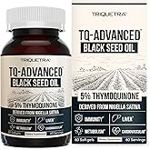 Black Seed Oil Softgels | 5% Thymoquinone - TQ-Advanced® | High Potency - 500 mg per Capsule - 15:1 Concentrate from Nigella Sativa Extract, Raw Form, Vegan Formula, Glass Bottle (60 Softgels)