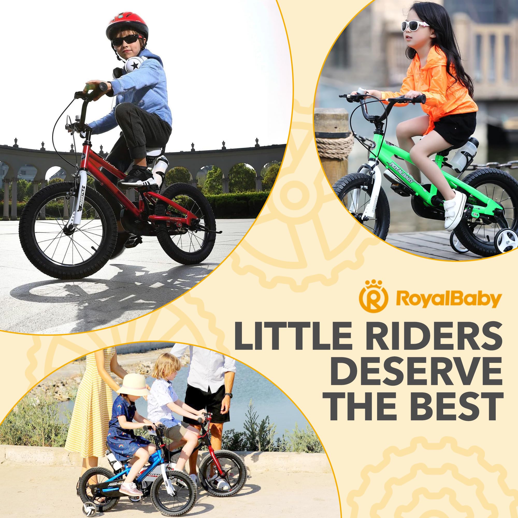 RoyalBaby Kids Bike EZ Balance to Pedal Dual Handbrake Toddlers Boys Girls Bicycle 12-20 Inch for Age 3-10 Years