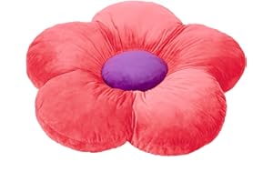 ECR4Kids SoftZone Flower Floor Pillow, Seating Cushion, Bright Pink