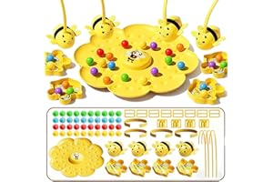 Magnetic Bee Catcher Game,Colorful Multifunctional Magnetic Bee Toy String Game,Funny Busy Bees Games,Portable Board Games wi