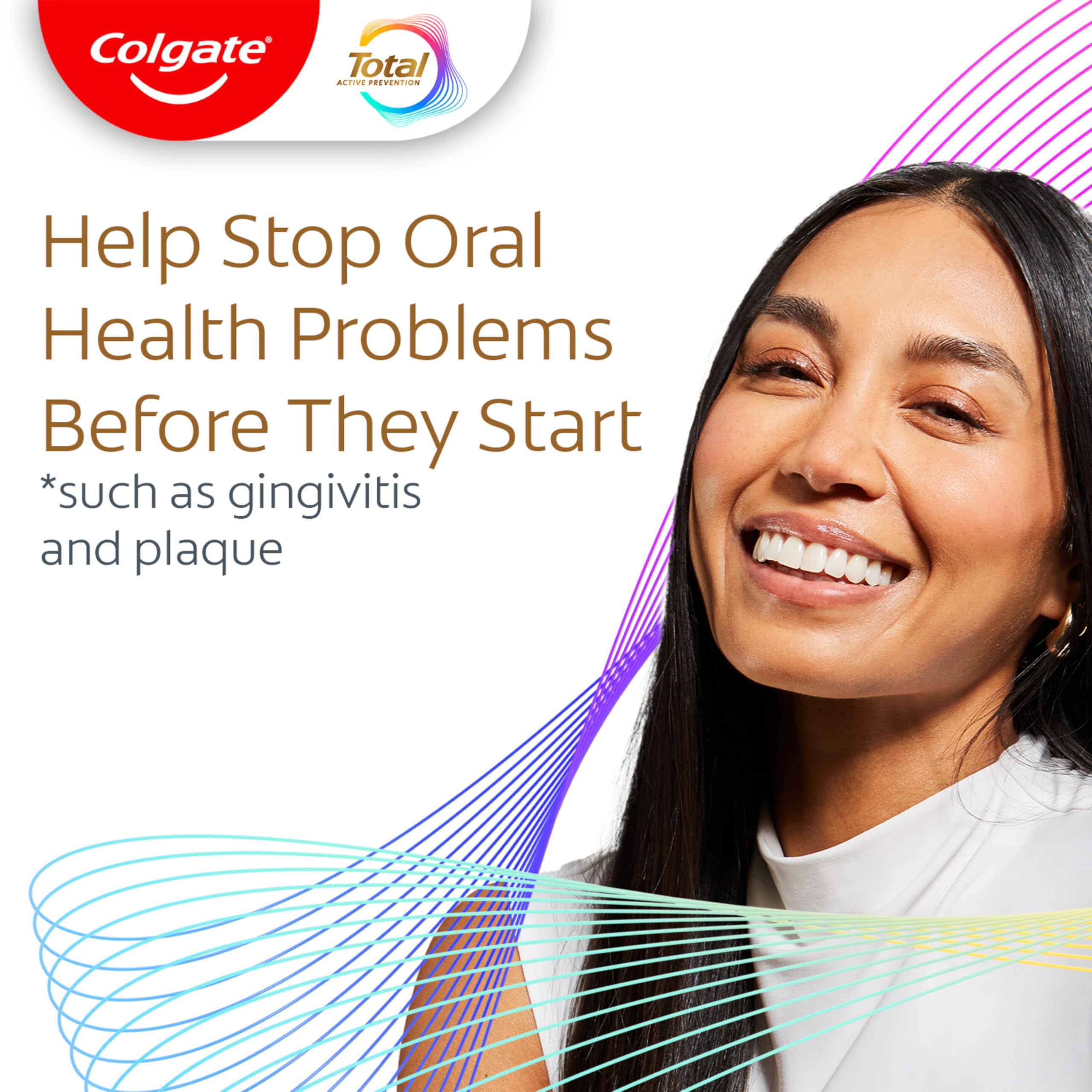 Colgate Total Alcohol Free Mouthwash, Peppermint for Bad Breath, Helps Prevent Gingivitis and Plaque, 3 Pack, 33.8 Oz Each