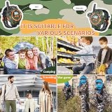 YTSWELE Rechargeable Walkie Talkie Watches for Kids 250m Range Flashlight Green view 6