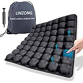LinZong Travel Cushion Airplane Seat,Plane Seat Cushion for Long Flights,Portable Inflatable Seat Cushion for Air Travel,Office,Car and Wheelchair,Comes with Air Pump and Storage Bag