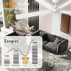 72" Large Smart Ceiling Fan with Lights