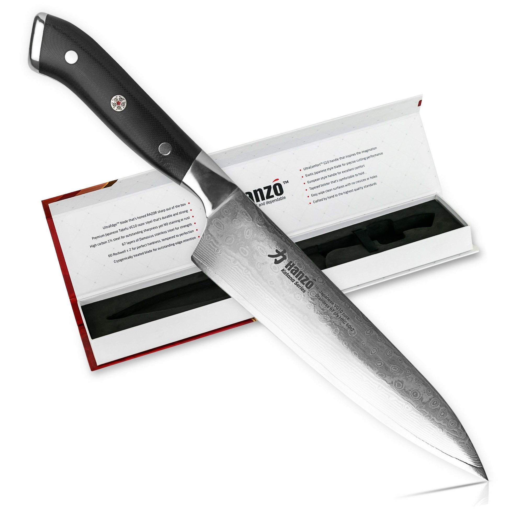Hanzo Chef Knife Professional Knives 8 inch Katana Series Full