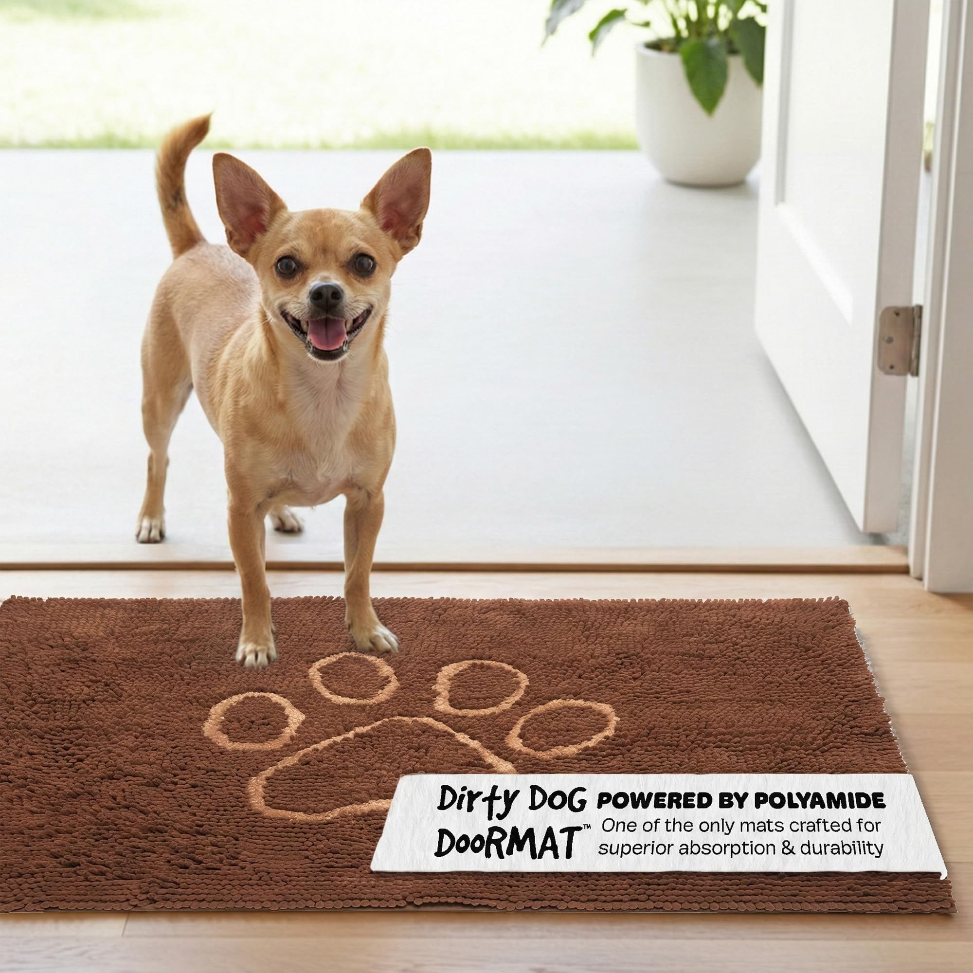 Dog Gone Smart Dirty Dog Microfiber Doormat, Super Absorbent, Machine Washable with Non-Slip Backing, Small, Mocha Brown — image 1