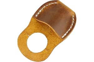 TOP-RANK LEATHER SINCE 2015 Toprank Leather Thumb Guard for Wood Carving - Premium Full Grain Leather Finger Protector, Handmade Carpenter Carving Kit Accessory (Camel)