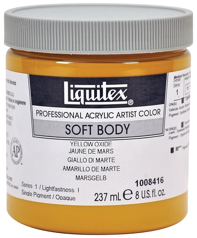 Liquitex Professional Soft Body Acrylic Paint 237 ml, Yellow Oxide