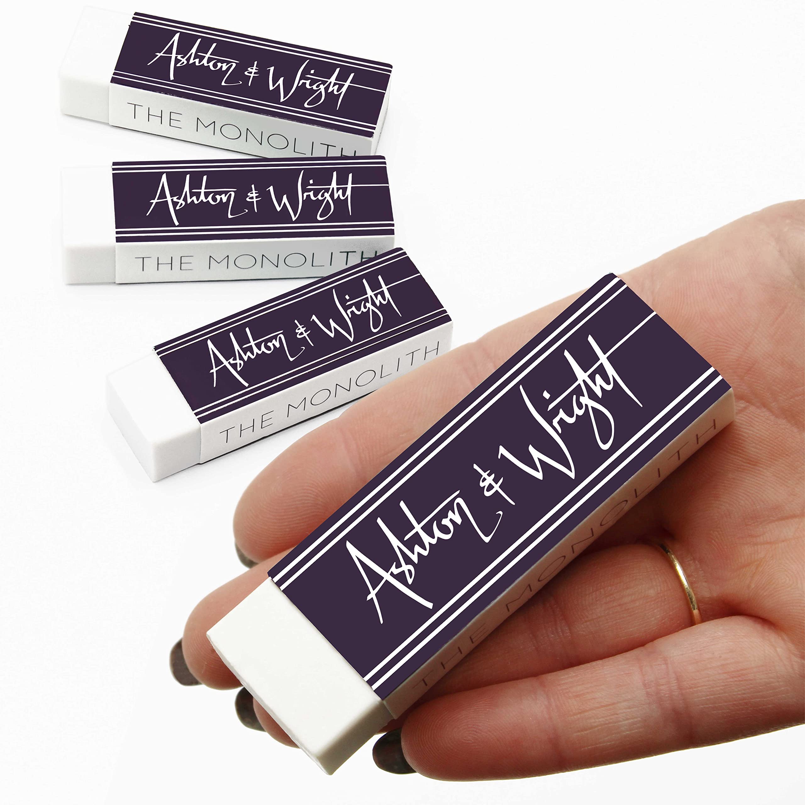 Ashton and Wright - Monolith Eraser - Latex Free Plastic Rubber - Pack of 4 Jumbo White
