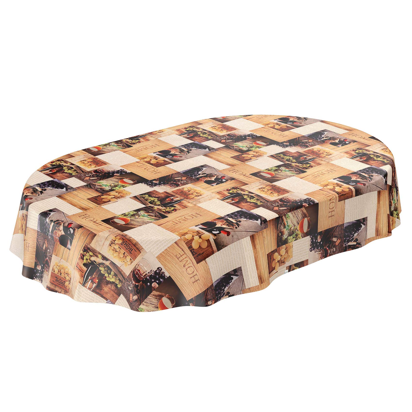 Oilcloth Tablecloth Washable Garden Tablecloth Oilcloth Round Oval Square Indoor Outdoor Wine Grapes Home Wood Oval 240 x 140 cm