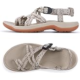 Viakix Womens Walking Sandals, Comfortable Cute Athletic Hiking Sandals | Outdoor, trekking, water, wide width, beach, adjustable, arch support, travel, camping, vacation