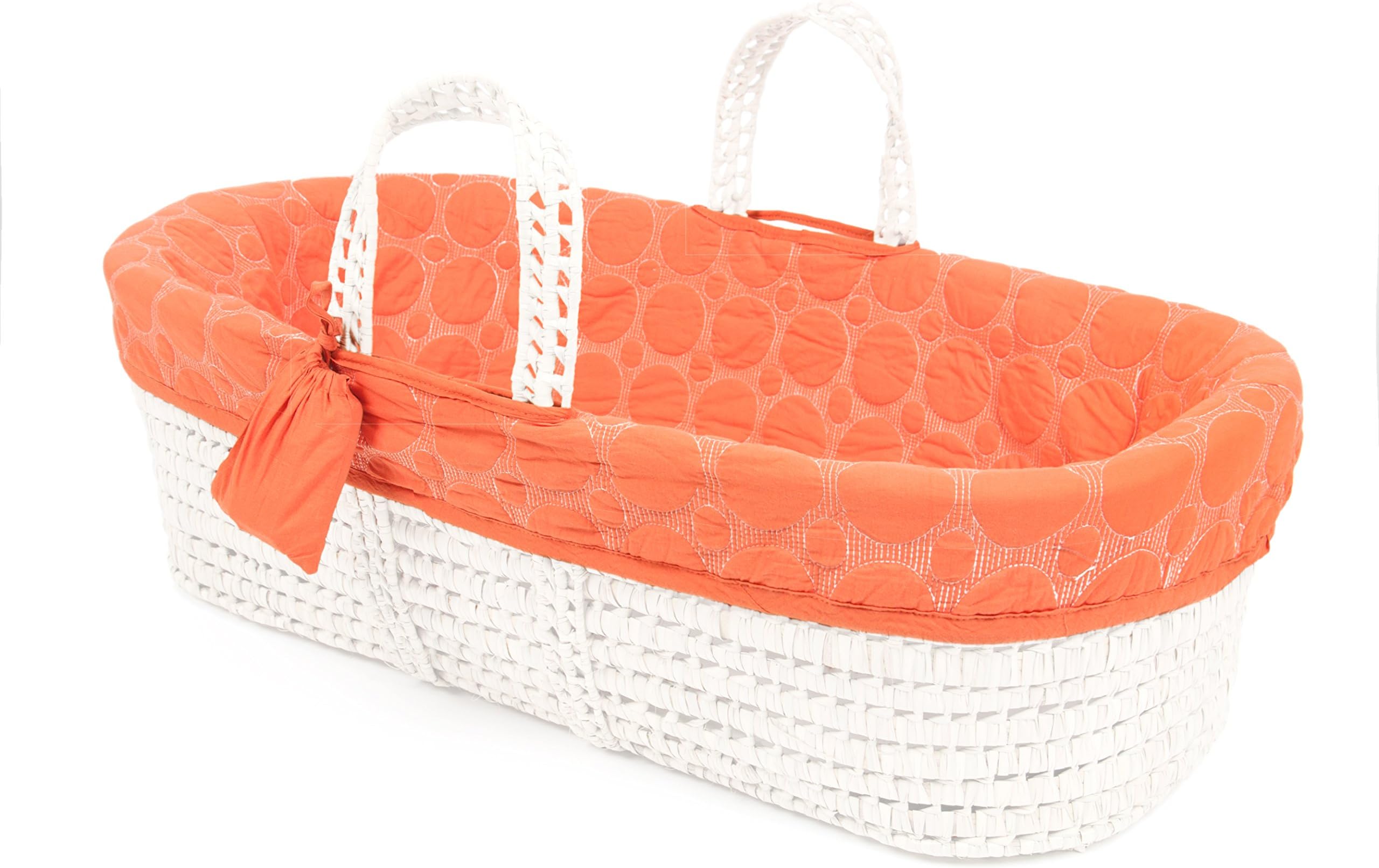 Tadpoles Circle Stitched Moses Basket Bedding Only Set, Orange