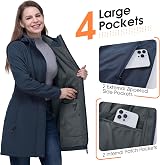 33,000ft Women’s Softshell Jacket Hooded Waterproof Windbreaker Blue 2XL view 5