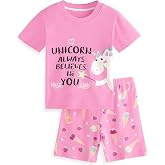 Yoofoss Toddler Pajamas Organic Cotton Baby Girl Boy Pajamas Summer Short Sleeve Kids Clothes Snug Fit Pjs Set 2 Piece