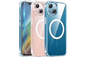 FNTCASE for iPhone 13 Phone Case: Clear Phone Case Magnetic Military Grade Drop Protection Anti Yellowing Cell Phone Cover - Rugged Shockproof Protective Bumper (A-Clear)