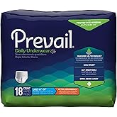 Prevail Daily Protective Underwear - Unisex Adult Incontinence Underwear - Disposable Adult Diaper for Men & Women - Maximum Absorbency - Large - 18 Count (Pack of 4)