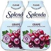SPLENDA Liquid Water Enhancer Drops, Sugar Free, Zero Calorie, Natural Flavor, Concentrated Drink Mix, 3.11 Fl Oz Each Bottle (Grape Clear, 2 Pack)