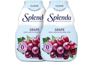 SPLENDA Liquid Water Enhancer Drops, Sugar Free, Zero Calorie, Natural Flavor, Concentrated Drink Mix, 3.11 Fl Oz Each Bottle (Grape Clear, 2 Pack)