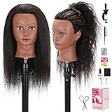 YODIDI Mannequin Head with 100% Human Hair, Manikin