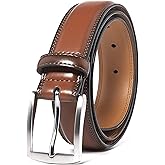 Fabio Valenti Genuine Leather Dress Belts For Men - Mens Belt For Suits, Jeans, Uniform With Single Prong Buckle