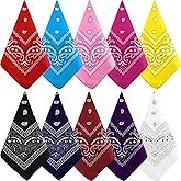 NACHLYNN 10/20pcs Paisley Bandanas Assorted Bandanas Cowboy Polyester Headbands Square Scarf Headwear