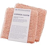Redecker Copper Cleaning Cloths, 5.5 x 5.7 Inch, Set of 2 | Woven copper threads scrub pots, pans, sinks and stainless steel; made in the Netherlands