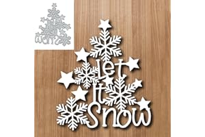 PALEERY@FC Vintage Snowflake Christmas Tree Metal Die Cuts, Merry Christmas Tree Cutting Dies Cut Stencils for DIY Scrapbooking Decorative Embossing Paper Scrapbooking Card Making