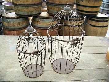 Kit Cage à Oiseaux Décorative En Métal Rouille Amazonfr
