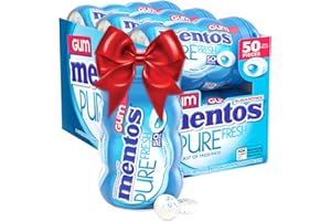 Mentos Pure Fresh Sugar-Free Chewing Gum with Xylitol, Fresh Mint, 50 Piece Bottle (Bulk Pack of 6)