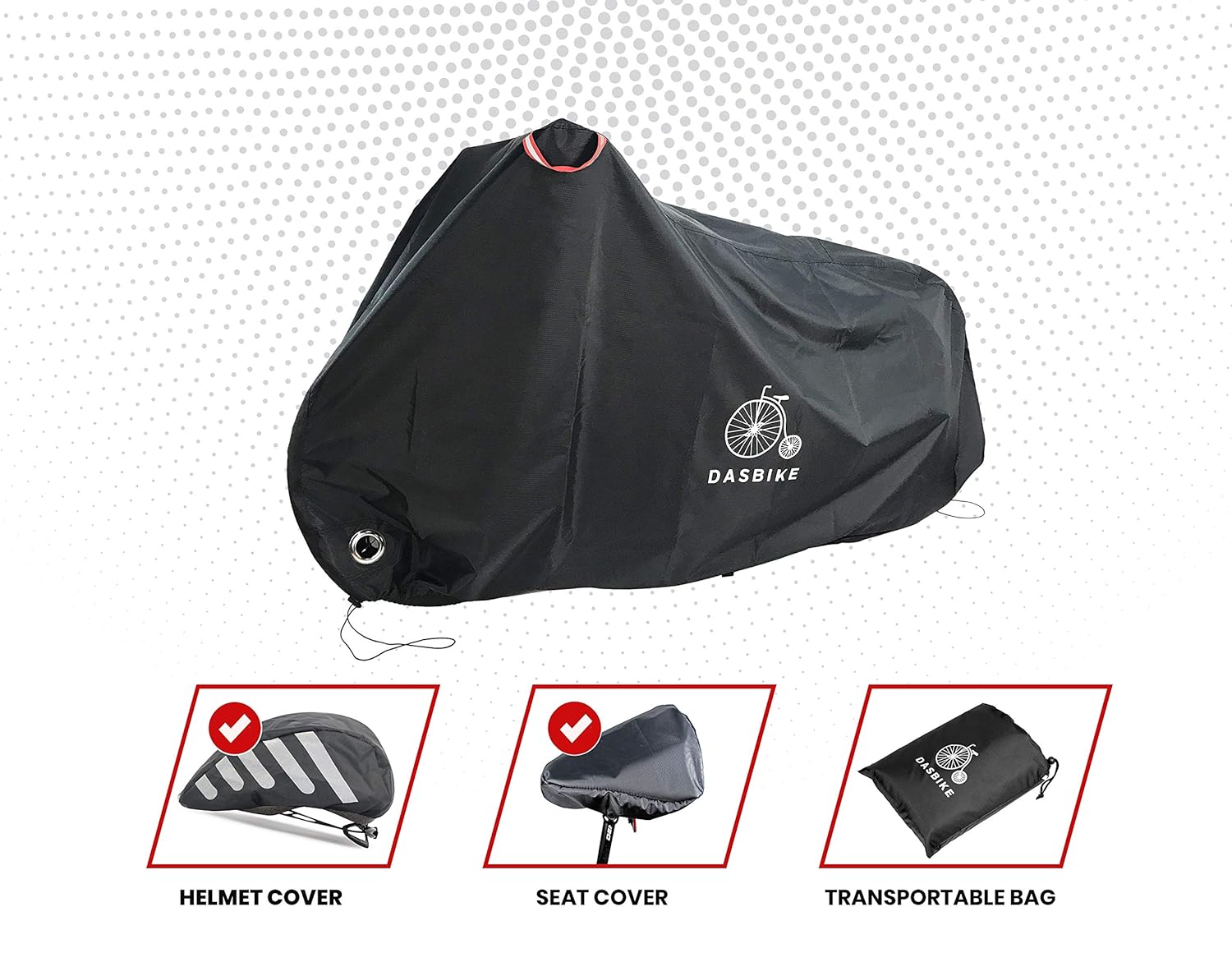 最適な材料 DasBike 防水バイクカバー ヘルメットとシートカバー付き 