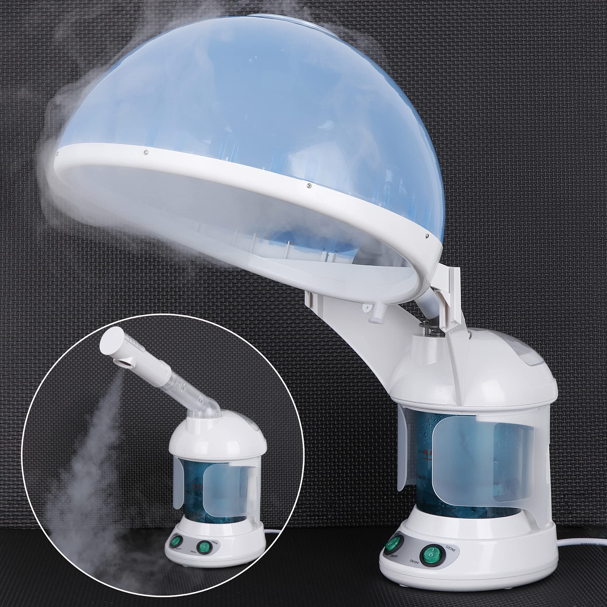 ZENY Portable Facial Steamer 2 in 1 Nano Ionic Face Steamer Humidifier and Hair Steamer with Hood, Face Steaming Warm Mist for Face Deep Cleaning Acne Blackhead, Home Sauna Spa