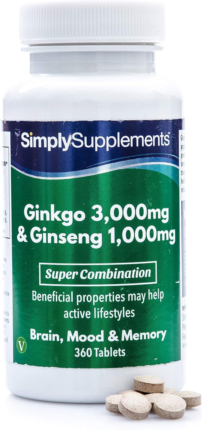 Ginseng & Ginkgo Biloba Tablets Ultra High Strength Formula Vegan