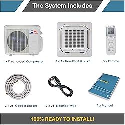 Tri 3 Zone Ductless Mini Split Ceiling Cassette Air