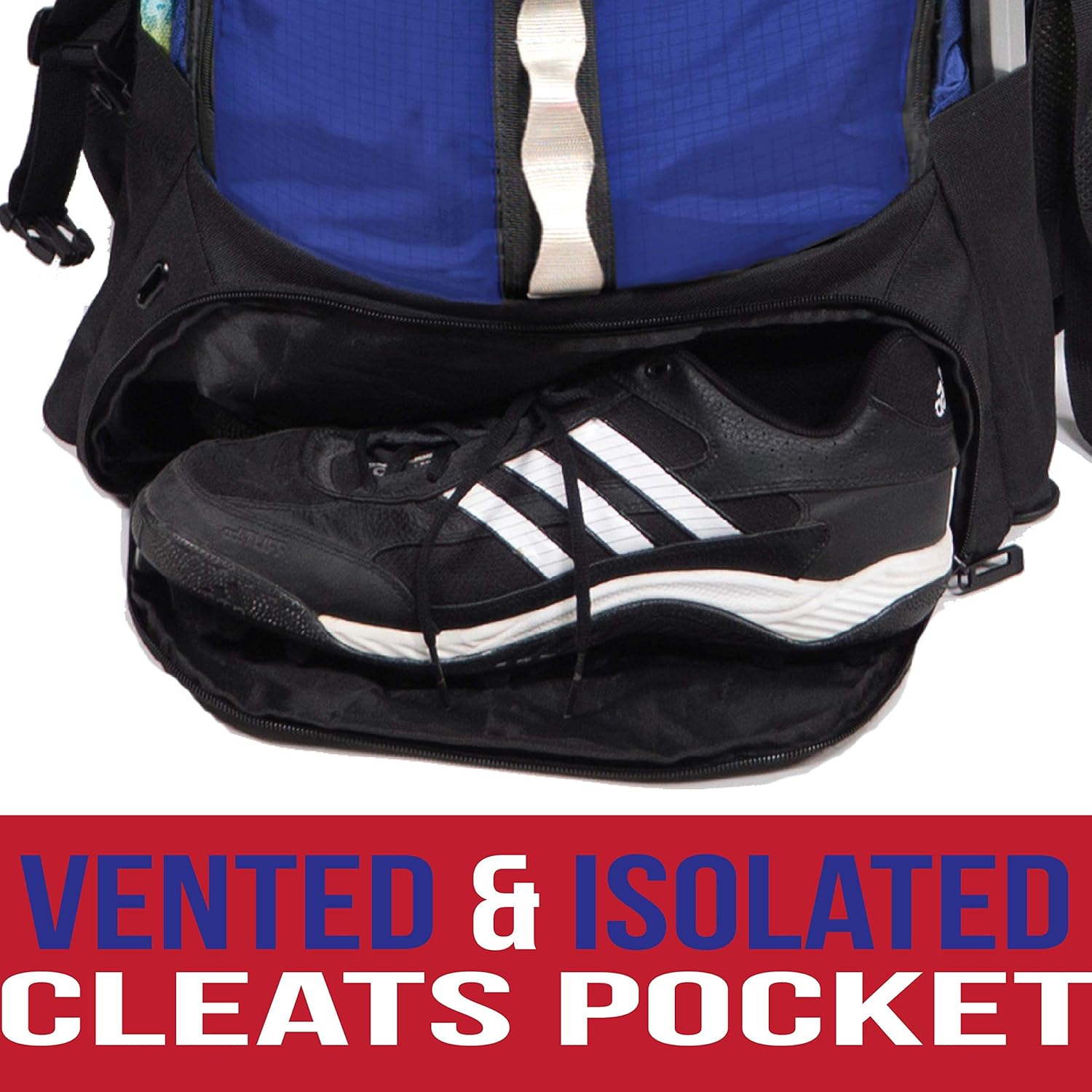 Athletico Lacrosse Bag - Extra Large Lacrosse Backpack - Holds All Lacrosse or Field Hockey Equipment - Two Stick Holders and Separate Cleats Compartment (Blue) : Sports & Outdoors