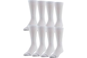 MediPEDS Men's 8 Pack Diabetic Crew Socks with Non-Binding Top