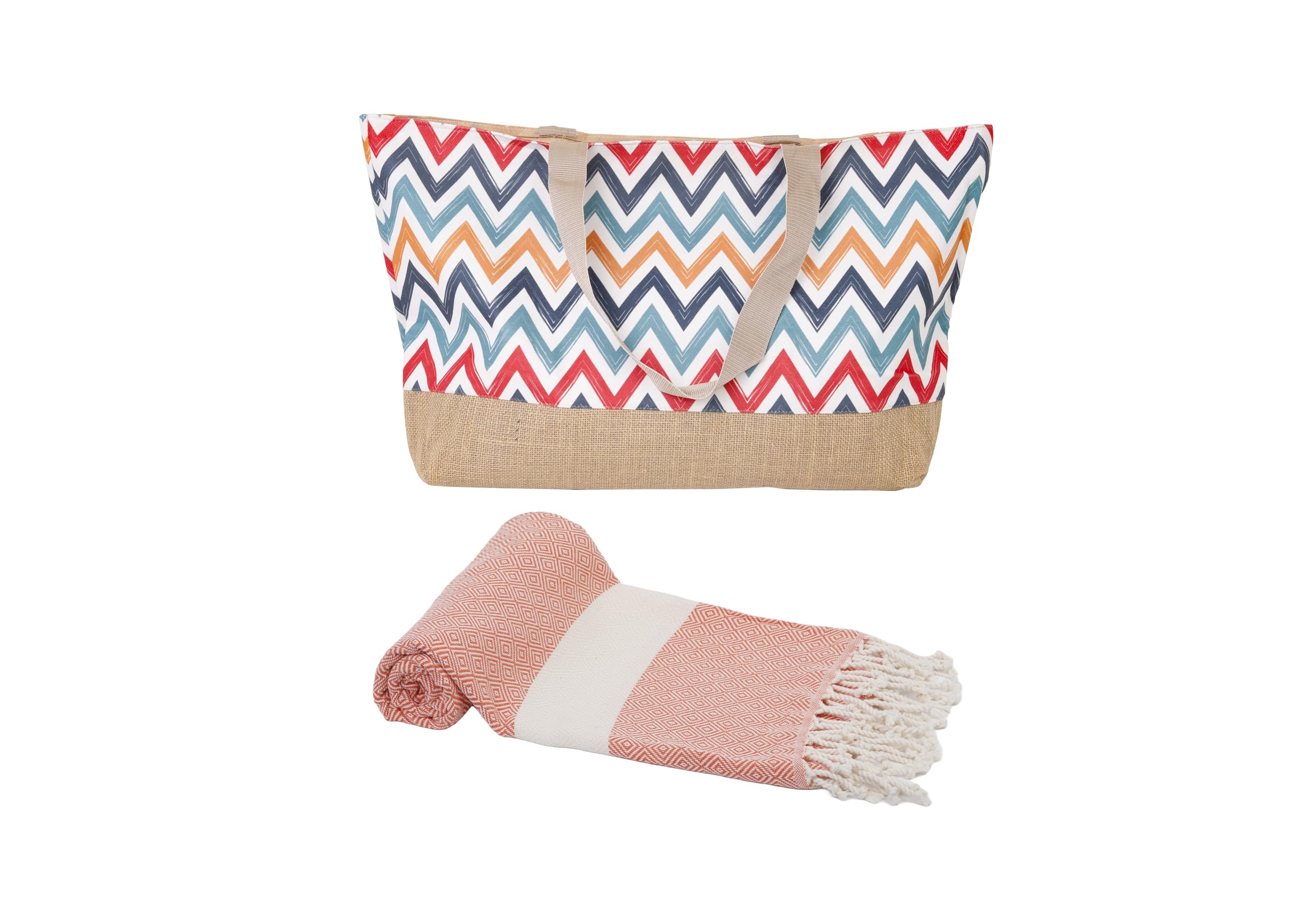 Leo Design Large summer beach Bag, Shoulder tote Bag, Electic Style for Women, Gym Yoga, Family Travel Holiday Picnic Swimming Pool and Reusable Shopping Bag (Kenya+Towel)…