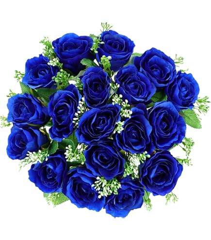 Amazon.com: SEDLAV 24-inch Dark Blue Rose Outdoor Artificial