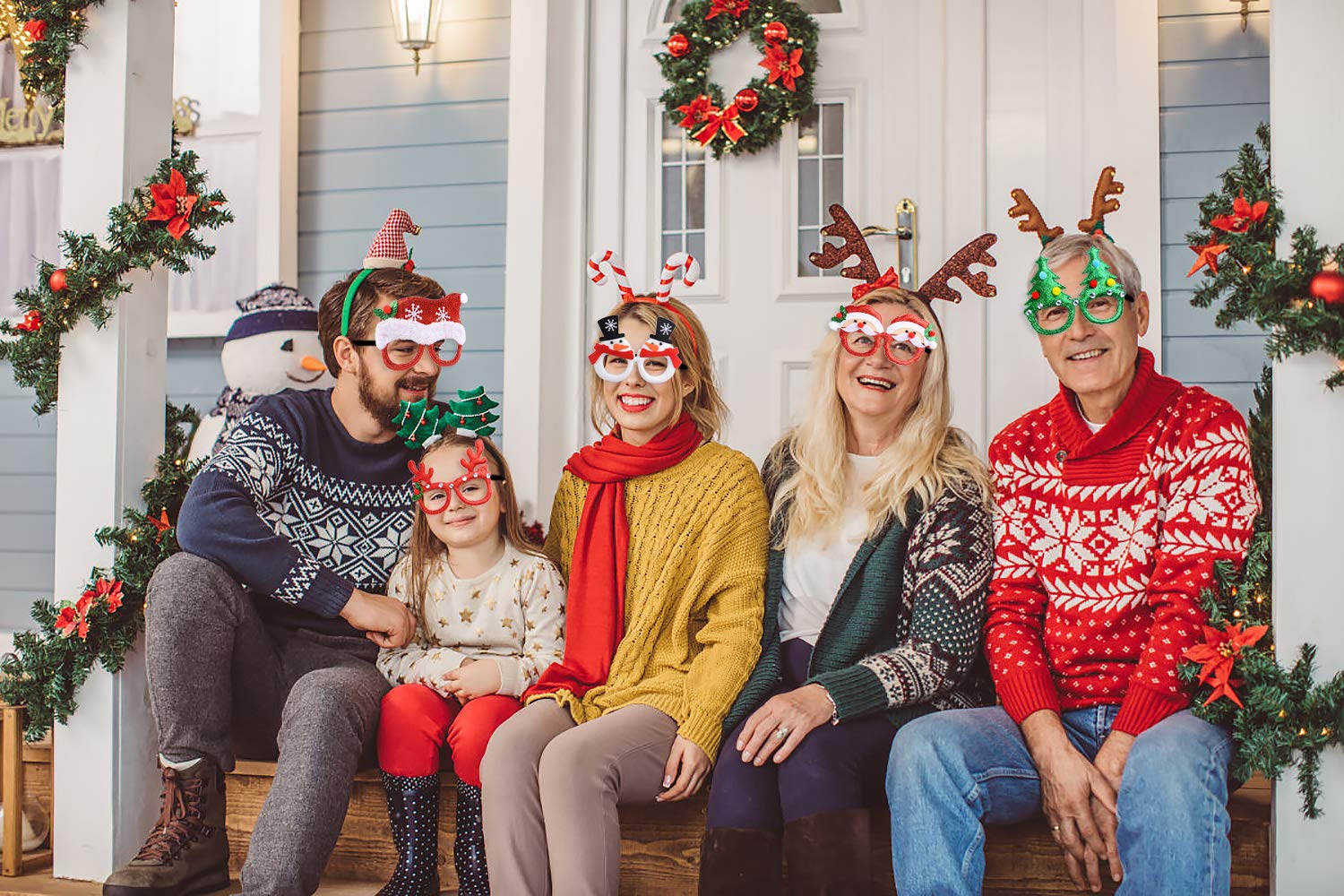 Joyibay 6 Paar Weihnachtsbrillen Cartoon Sortierte Partybrillen Partybevorzugungsbrillen Weihnachtsdekoration Zubehör