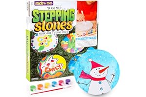 Made By Me Mix & Mold Your Own & Make 4 DIY Personalized Stepping Stones, Great Spring & Summer Weekend Activity, Perfect Keepsake, Birthday Party Idea for Kids Ages 5, 6, 7, 8, 9, Multicolor